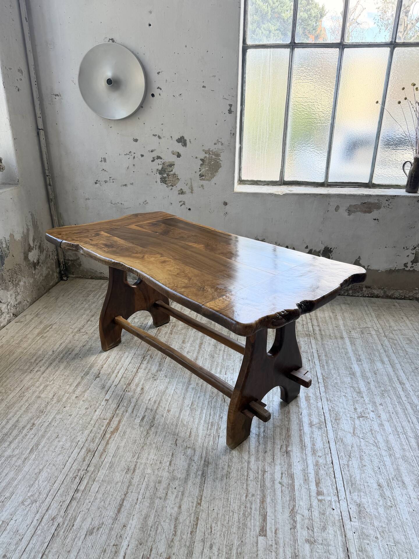 Dining table in solid olive wood Maison Skela 1960