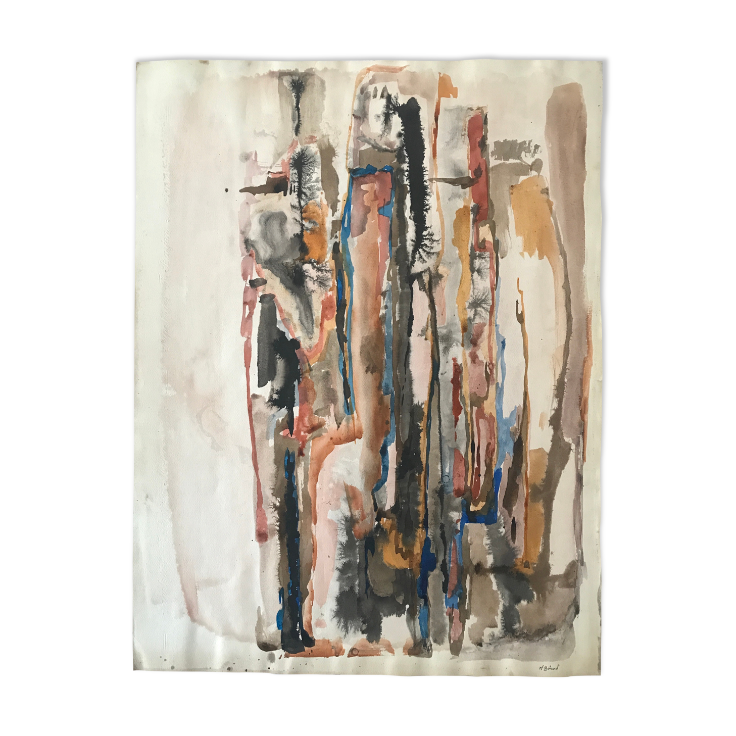 Watercolour on paper signed by Michel BÉRARD (1933-2020) Abstraction, c 1965