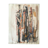 Aquarelle sur papier signée de michel bérard (1933-2020) abstraction, c 1965