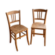 Set of 2 vintage bistro chairs in raw wood.