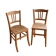 Set of 2 vintage bistro chairs in raw wood.