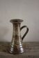 Vintage pyrite-glazed stoneware candlestick with handle