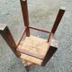 Paire de tabourets paillés rustique bois