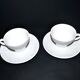 Lot 2 tasses moulée en faïence Opaque de Sarreguemines