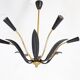 Plafonnier flower petals in Bakelite and aluminum cast, Italian sputnik