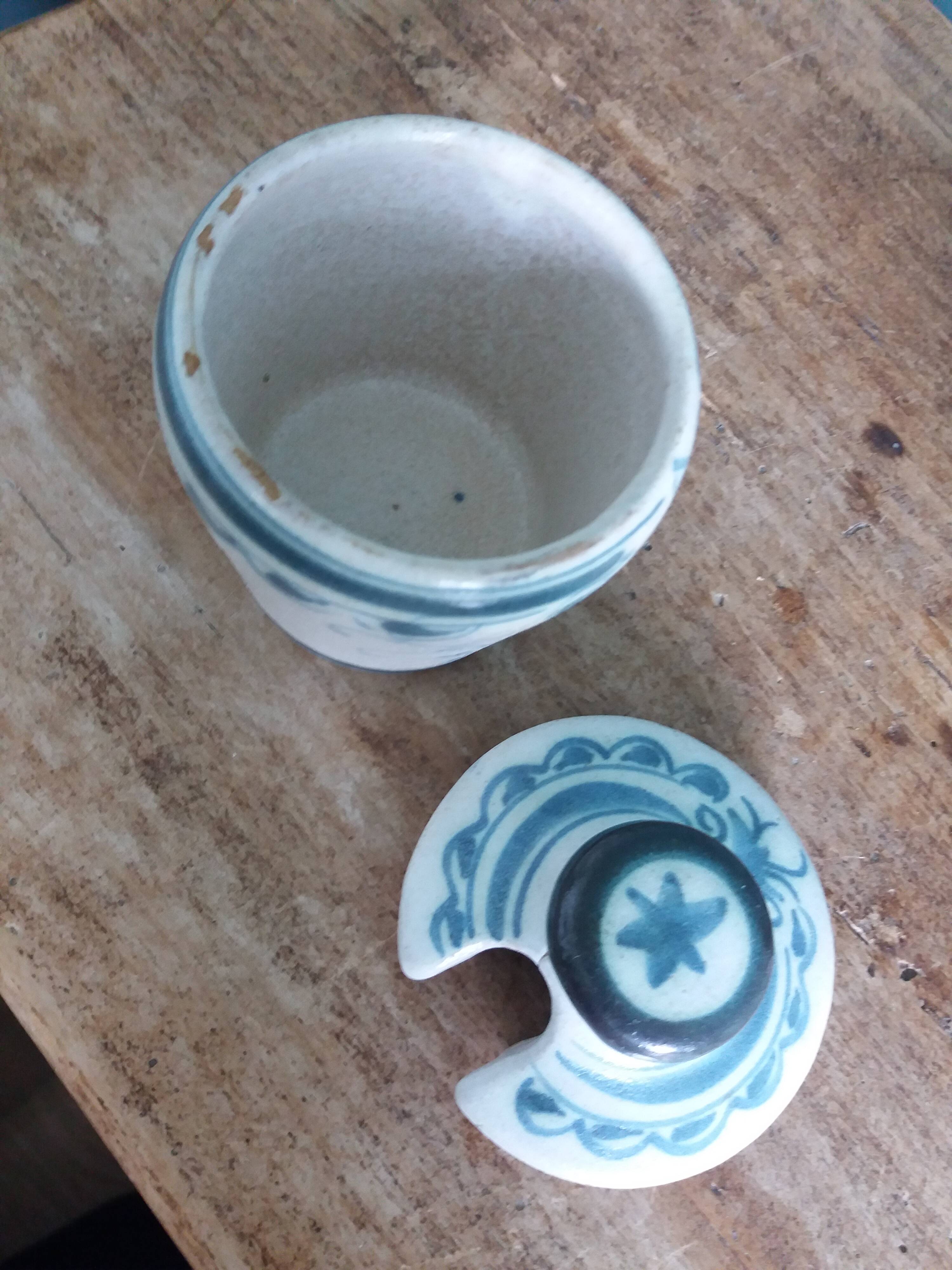 Keraluc Quimper mustard pot by Denise Campion