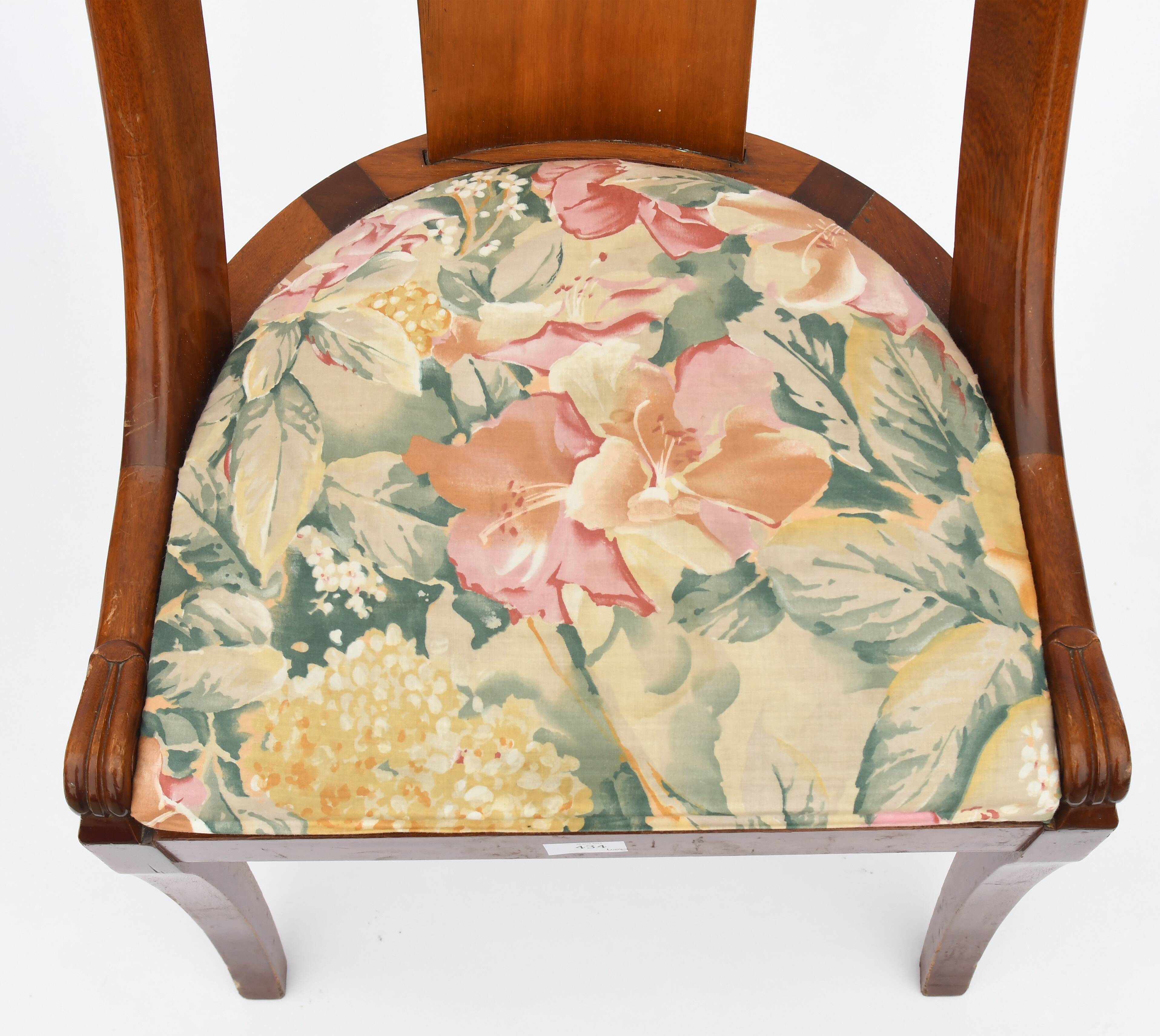 4 chaises en acajou de style Empire