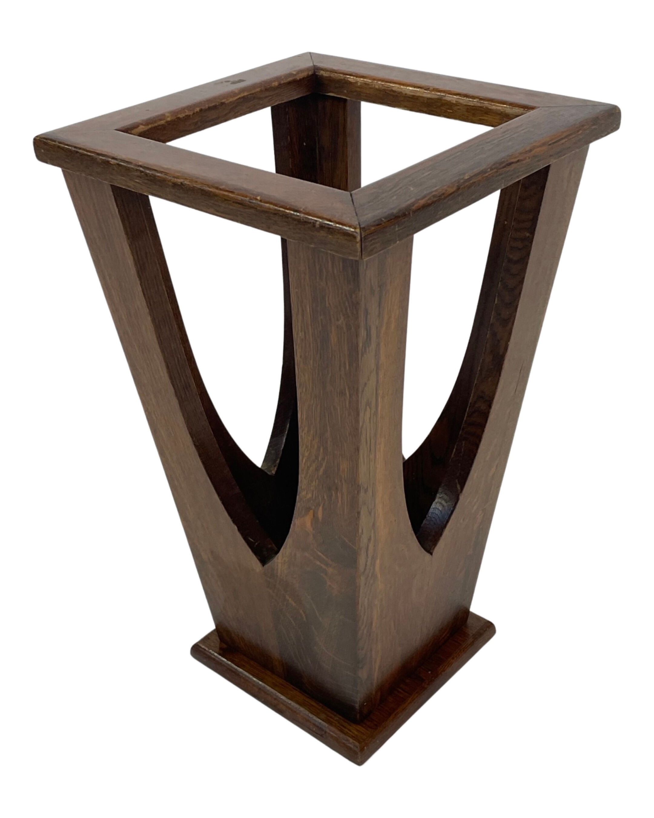 Brutalist design umbrella stand holder 60's wood