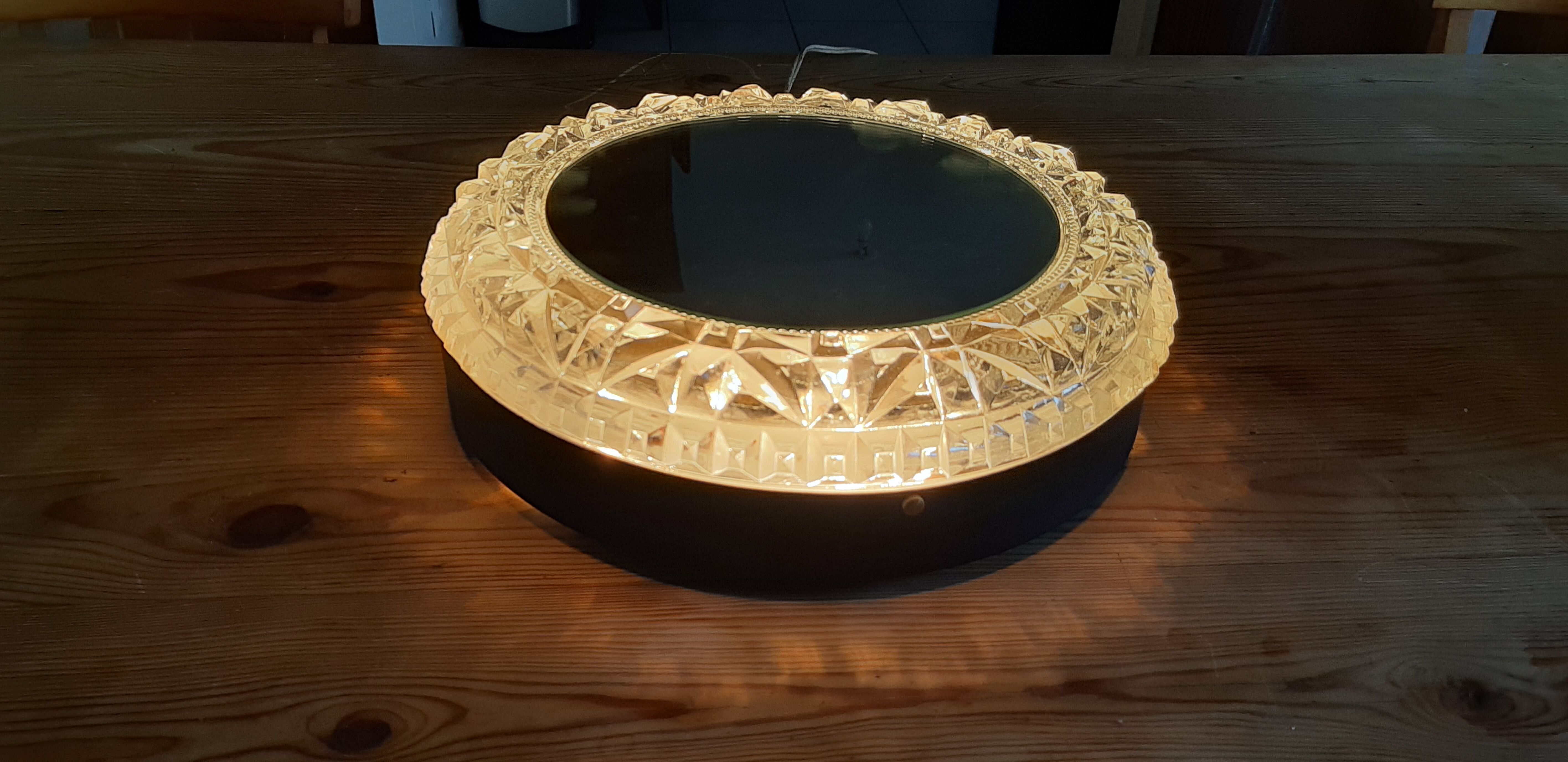 Wall lamp vintage metal glass and mirror