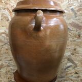 Ancien saloir pot 50l grès émaillé beige