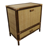 Meuble en rotin et bois