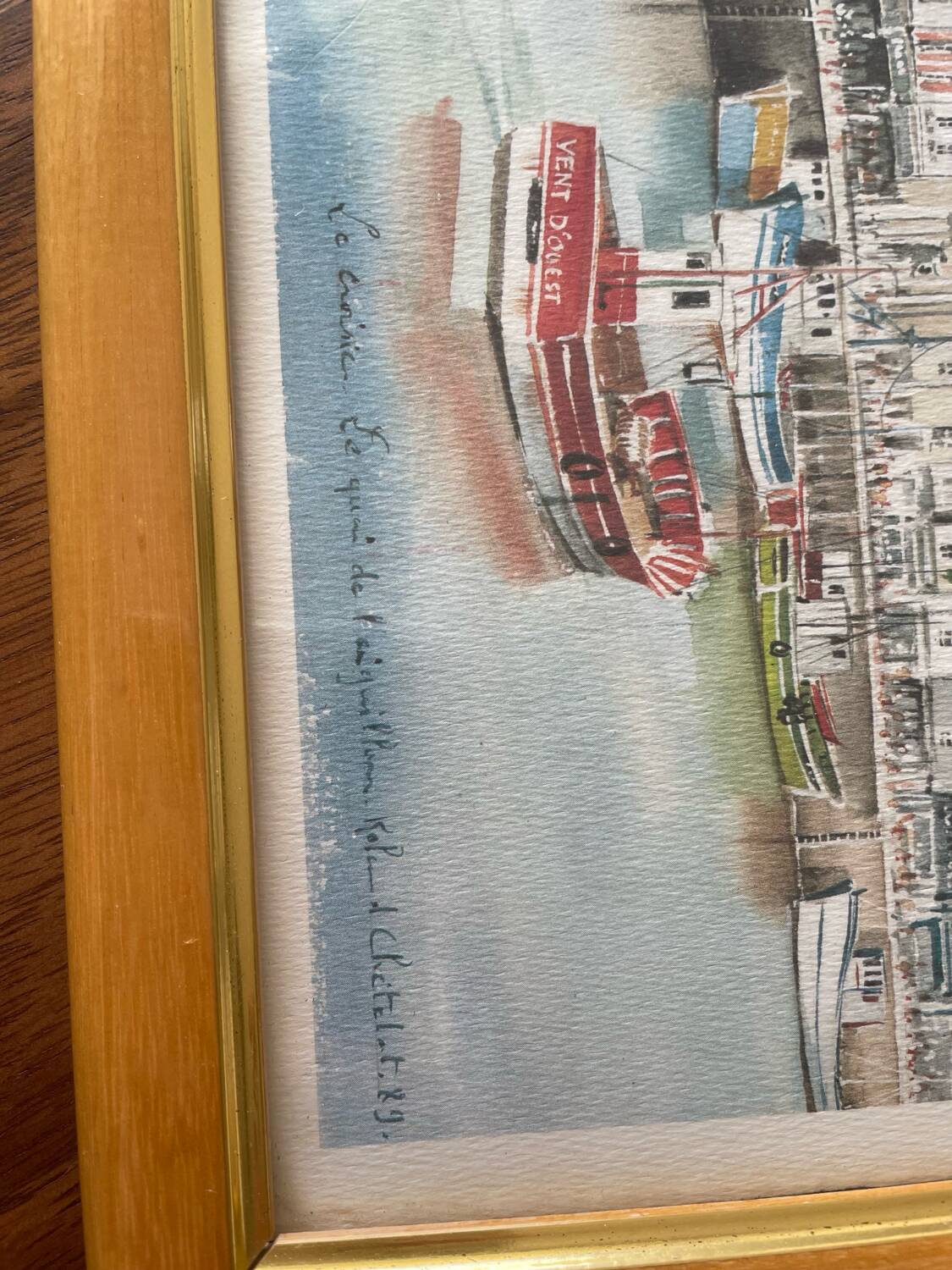 Painting Le Croisic the quay of the aiguille Roland Chetelat 89