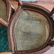 Caned armchairs