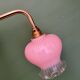 Vintage pink and clear glass elbow wall light.