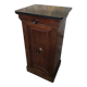 Bedside night table 19th century wood row of beads + black marble top #a637