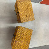 Pair of bamboo bedside tables