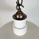 Industrial White Enamel Factory Pendant Lamp from Quadrangle Mfg. Co.,1960s