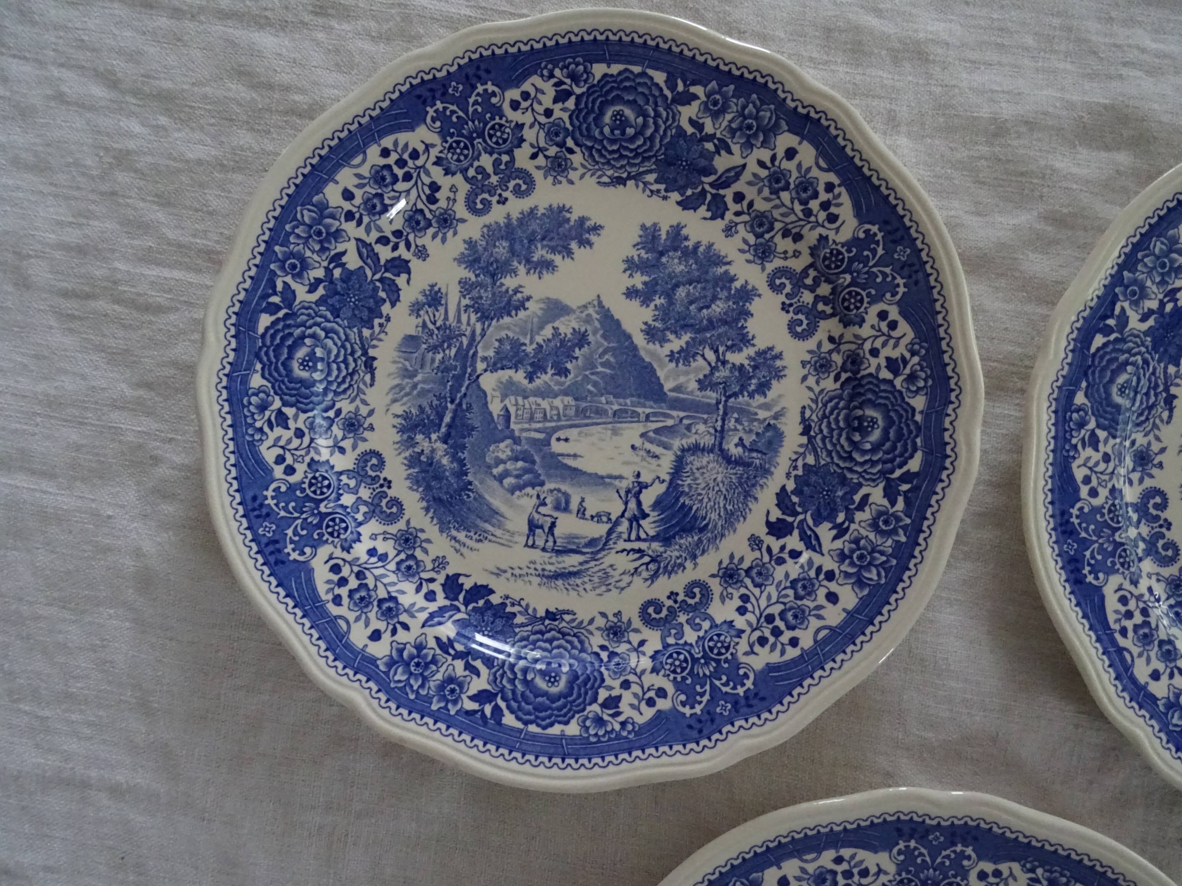5 assiettes Villeroy et Boch Burgenland bleu faience | Selency