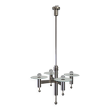 Machine Age Nickel-Plated 4-Flamming Chandelier, 1920s