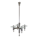 Machine Age Nickel-Plated 4-Flamming Chandelier, 1920s