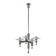 Machine Age Nickel-Plated 4-Flamming Chandelier, 1920s