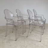 4 Louis Ghost armchairs by Philippe Starck Kartell edition
