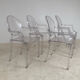 4 fauteuils Louis Ghost par Philippe Starck édition Kartell