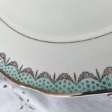 Round earthenware dish, Longwy France, Trianon model
