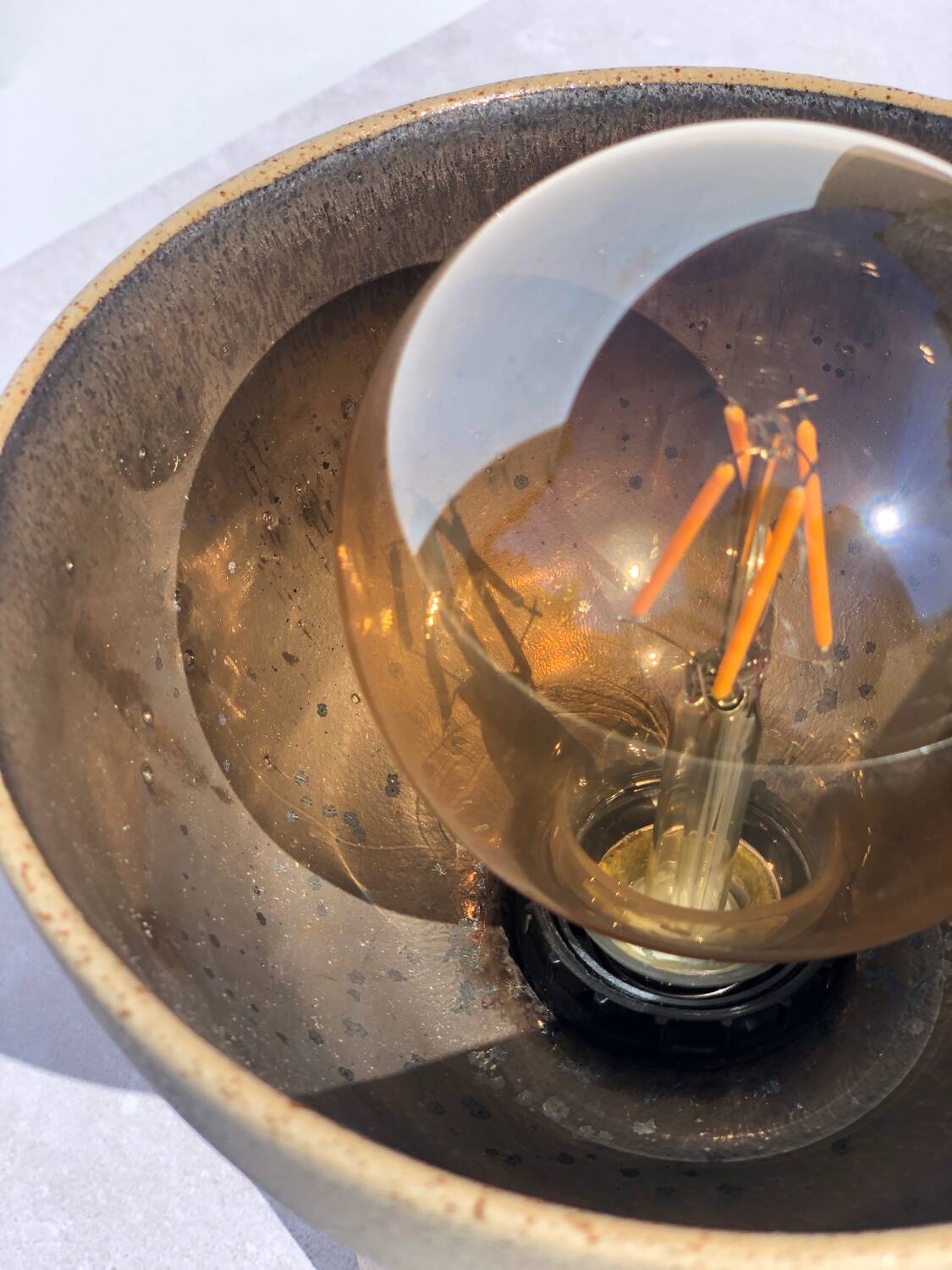 Ceramic stoneware floor lamp