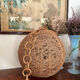 Suspension corde et rotin vintage
