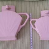 Théière and its pink ceramic sugar maker Art Deco