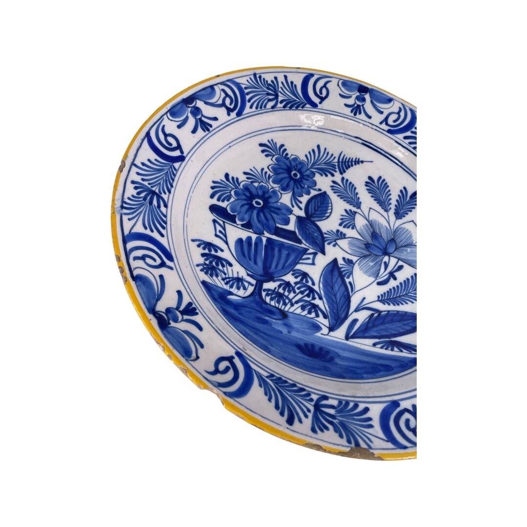 Large Delft Earthenware Plate from the 18th Century