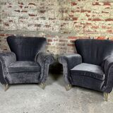 Pair of vintage italian armchairs 1950 by Isa Bergamo