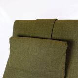 Set Of 2 Armchairs With Stool Made In Green Fabric & Teak By Alf Svensson For Fritz Hansen From 1960