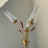Lampadaire vintage laiton 3 feux 1960