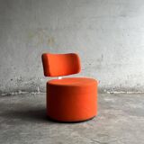 SITS Mokka swivel armchair in orange fabric — Scandinavian modern retro rounded design
