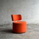 SITS Mokka swivel armchair in orange fabric — Scandinavian modern retro rounded design