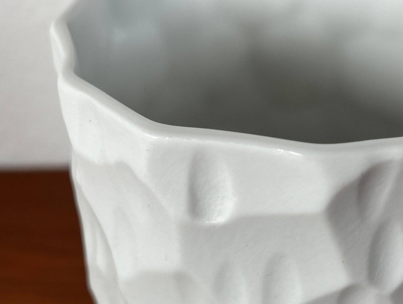 Vintage German minimalist porcelain vase by Thomas, 1970s.