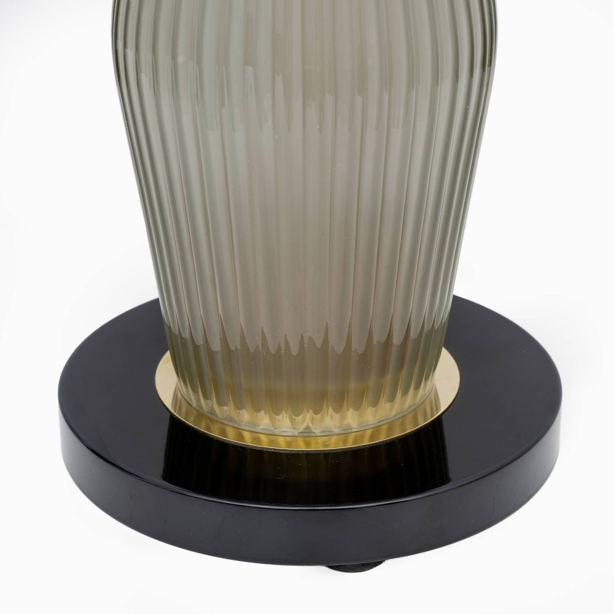 Pair of Mushroom-shaped Table Lamps Murano Glass and Brass