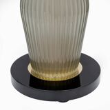 Paire de lampes de table en forme de champignon en verre de Murano et laiton