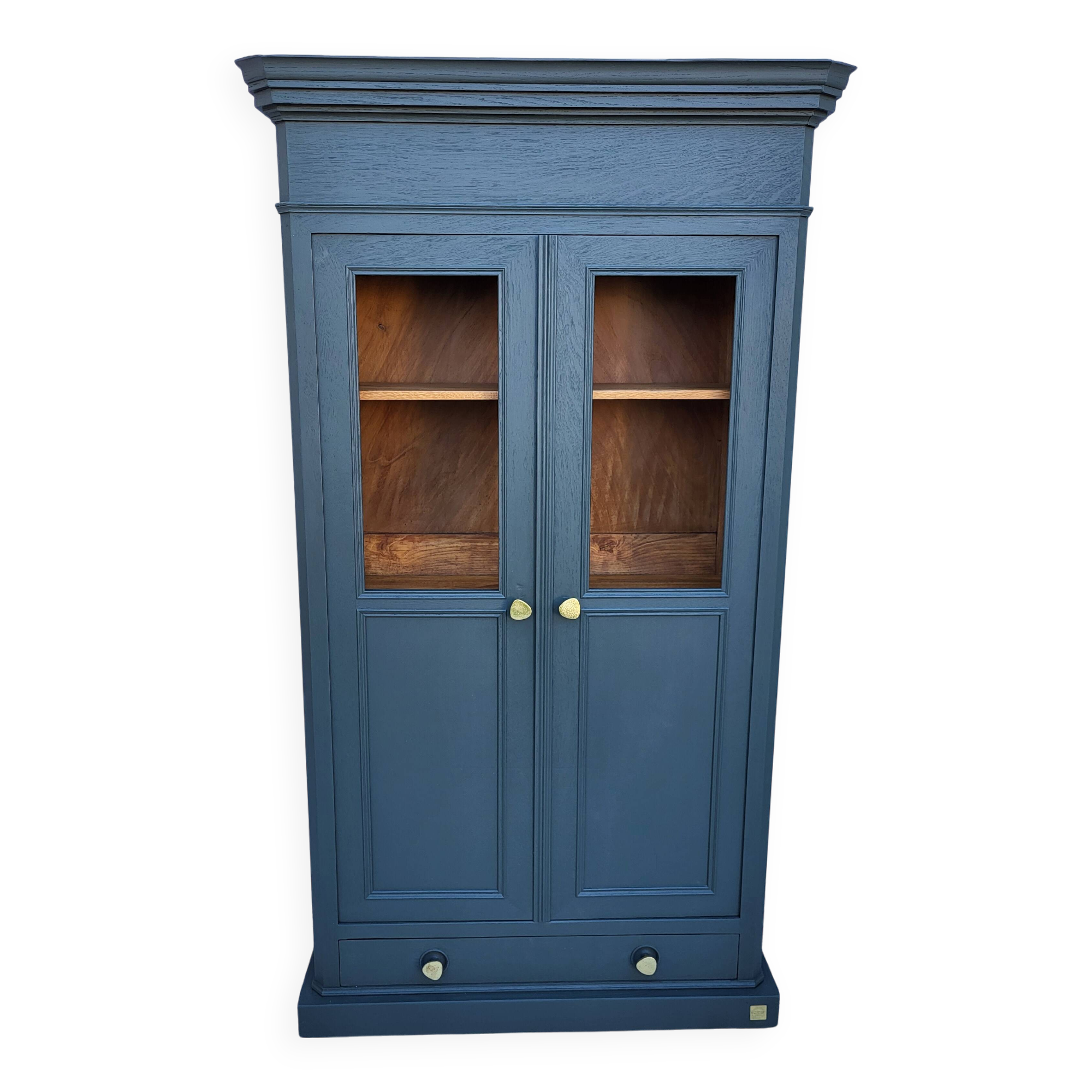 bookcase with 2 glass doors