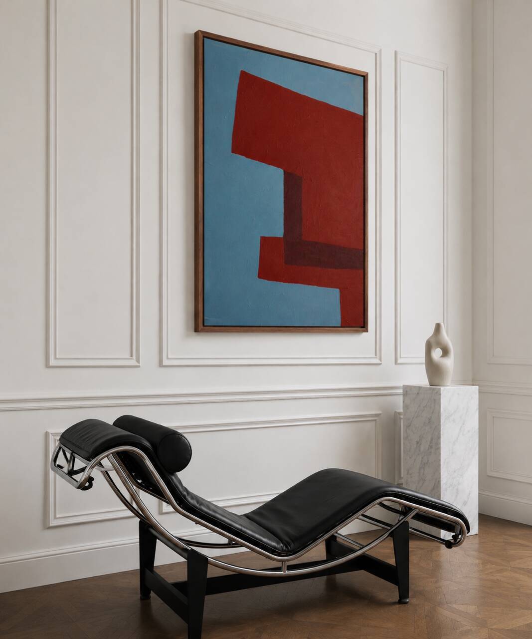 Abstract minimalist painting on stretched canvas 100x80cm