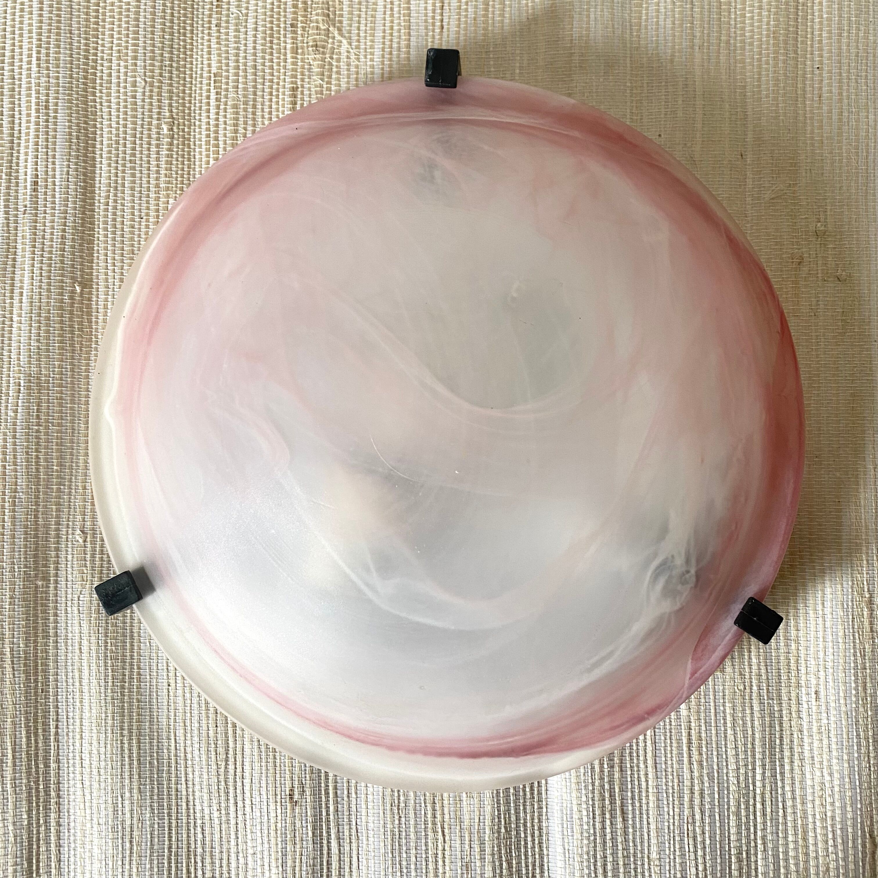 Vintage glass ceiling lamp 80s