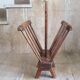 Brutalist wooden magazine holder, folk art, 50s