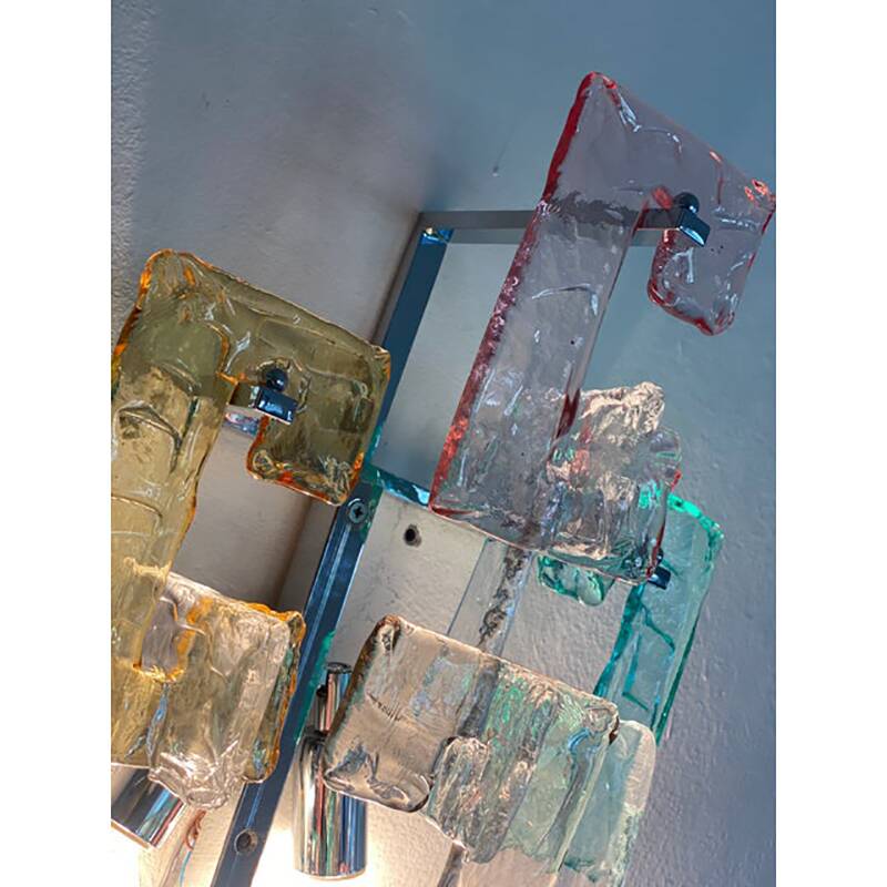 Contemporary Multicolors “Handmade C” Wall Sconce in Venini Style