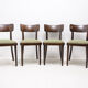 Ensemble de quatre chaises de salle à manger thonet, tchécoslovaquie, années 1950