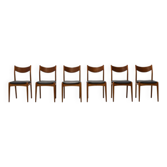 Set of Six Mid-Century Modern Belgian Teak Dining Chairs, 1960s