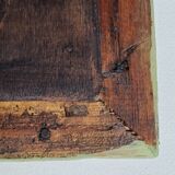 MIroir ancien de style Louis XV en stuc et bois patiné 58x43 cm