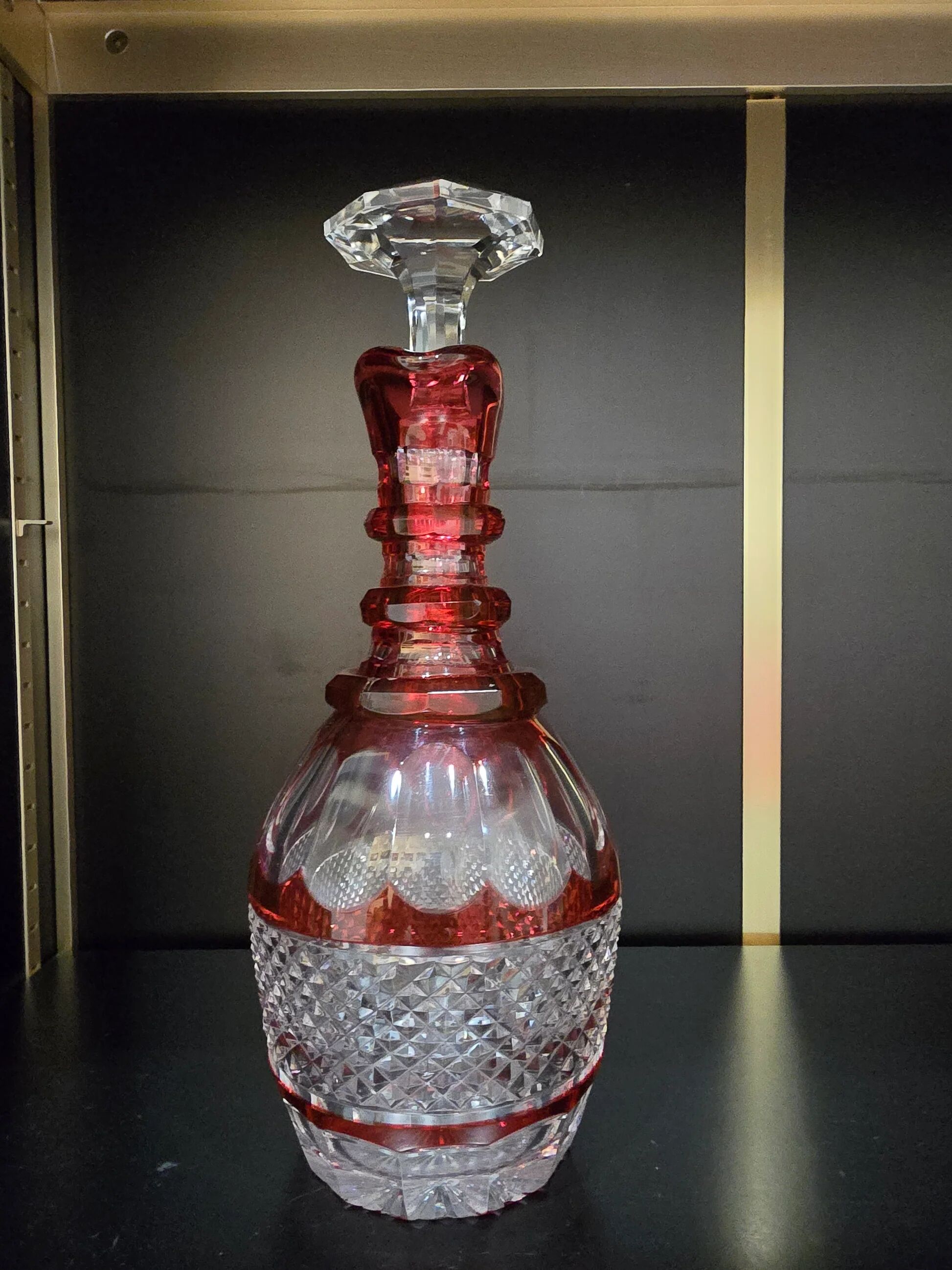 Red double-walled crystal carafe – Saint-Louis