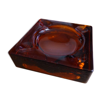 Square glass ashtray